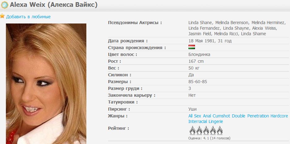 Alexa Weix  / симпотная блондинка из Венгрии  aka Linda Shane